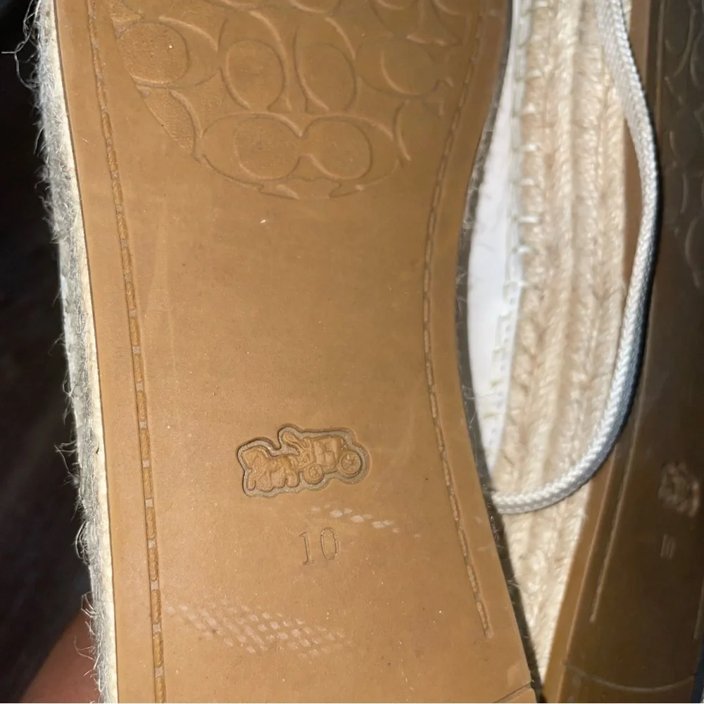 Coach Cate Pink and Cream Espadrille Sneakers size 10